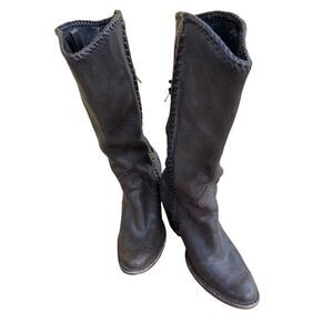 Lucchese Charlie 1 Horse Dark Brown Leather Cowboy Boots Side Zip Women’s 9B